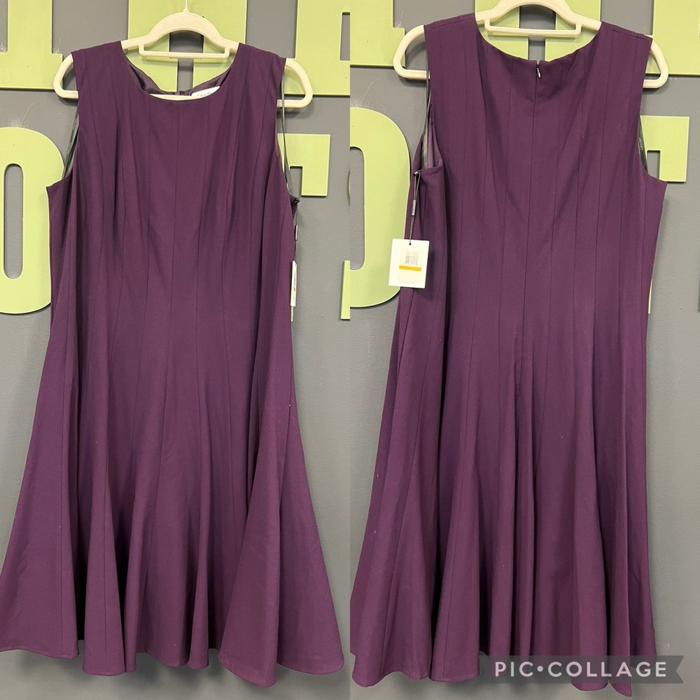 NWT Calvin Klein Plus Midi Sleeveless Dress Plum Size 16W